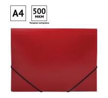Папка на резинке OfficeSpace А4, 500мкм, пластик, красная