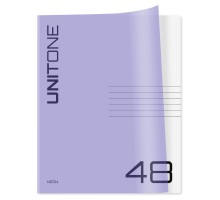 Тетрадь 48л. клетка BG "UniTone. Neon", пластиковая обложка, неон сиреневый