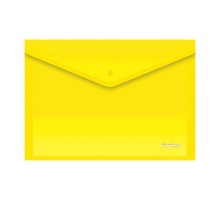 Папка-конверт на кнопке Berlingo, А4, 180мкм, желтая