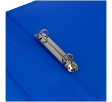 Папка на 2 кольцах СТАММ "Кристалл" А4, 25мм, 700мкм, пластик, синяя