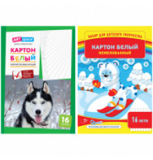 Картон Белый 16л. А4 (немелованный.папка) арт.Нкн16б_6962 (220683) Агентство