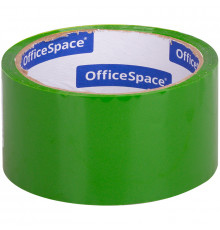 Клейкая лента упаковочная OfficeSpace, 48мм*40м, 45мкм, зеленая, ШК