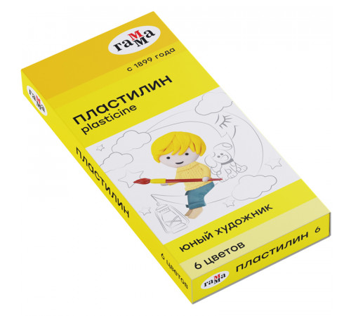 Пластилин   6 цв.  84 гр. "Юный художник" 280042 Гамма {Россия}