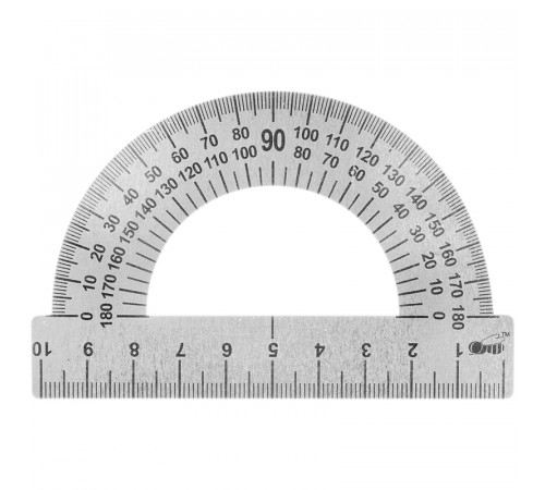 Транспортир 10см, 180° ArtSpace, металл. ТС-10