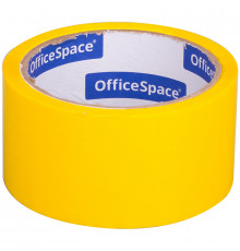 Клейкая лента упаковочная OfficeSpace, 48мм*40м, 45мкм, желтая, ШК