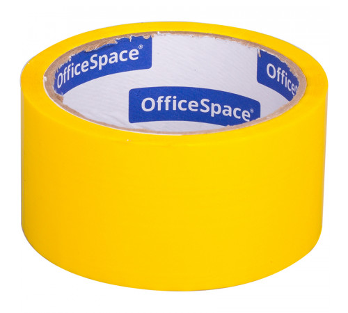 Клейкая лента упаковочная OfficeSpace, 48мм*40м, 45мкм, желтая, ШК