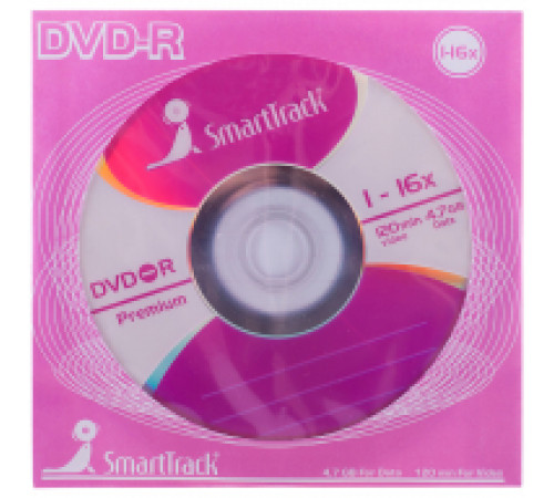 Диск DVD-R 4.7Gb Smart Track 16x 120min.конверт бумажн. (ST000778) (РП)