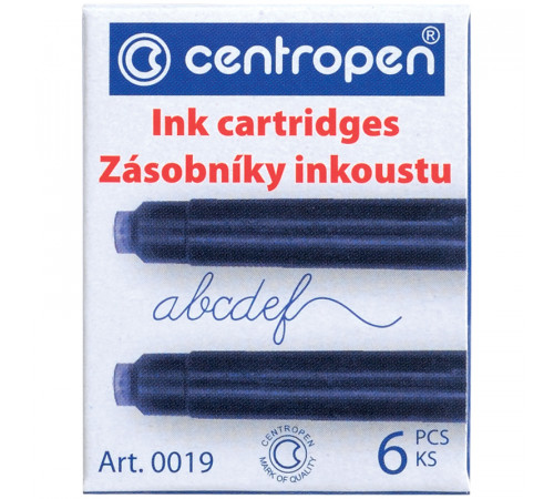 Картриджи чернильные Centropen синие, 6шт., картонная коробка