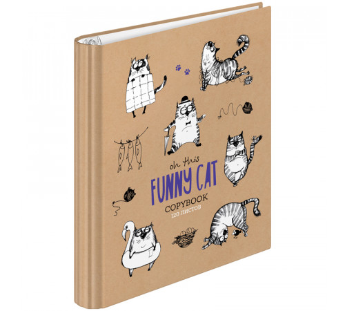 Тетрадь на кольцах А5, 120л., 7БЦ, ArtSpace "Рисунки. Funny cats", глянцевая ламинация