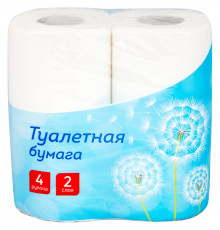 Бумага туалетная OfficeClean 2-слойная, 4шт., тиснение, белая