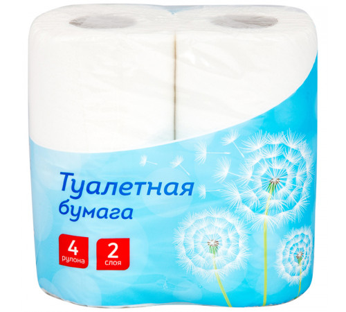 Бумага туалетная OfficeClean 2-слойная, 4шт., тиснение, белая