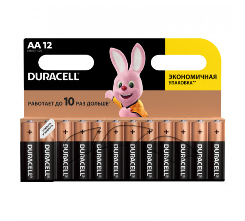 Батарейка Duracell Basic AA (LR6) алкалиновая, 12BL