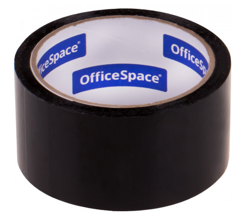 Клейкая лента упаковочная OfficeSpace, 48мм*40м, 45мкм, черная, ШК