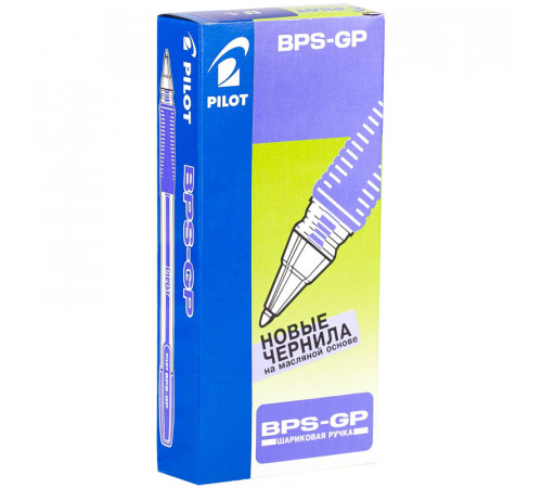 Ручка шариковая масляная PILOT "BPS-GP", корпус прозрачный, узел 0,5 мм, линия 0,25 мм, синяя, BPS-GP-ЕF Ручка шариковая масляная PILOT "BPS-GP", корпус прозрачный, узел 0,5 мм, линия 0,25 мм, синяя, BPS-GP-ЕF