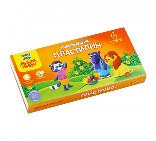 Пластилин Мульти-Пульти "Приключения Енота", 06 цветов, 120г, со стеком, картон Пластилин Мульти-Пульти "Приключения Енота", 06 цветов, 120г, со стеком, картон