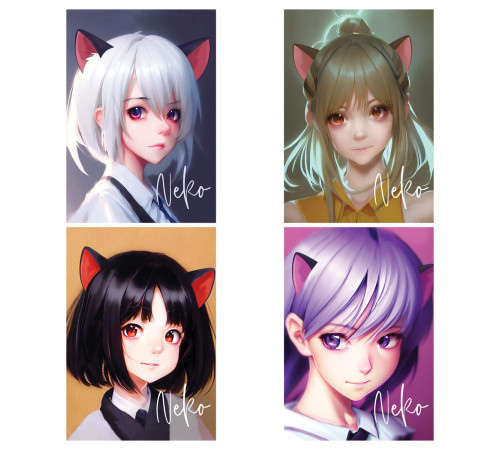 Тетрадь 80л., А5, клетка на гребне MESHU "Neko", двойная обложка, матовая ламинация, тиснение фольгой Тетрадь 80л., А5, клетка на гребне MESHU "Neko", двойная обложка, матовая ламинация, тиснение фольгой