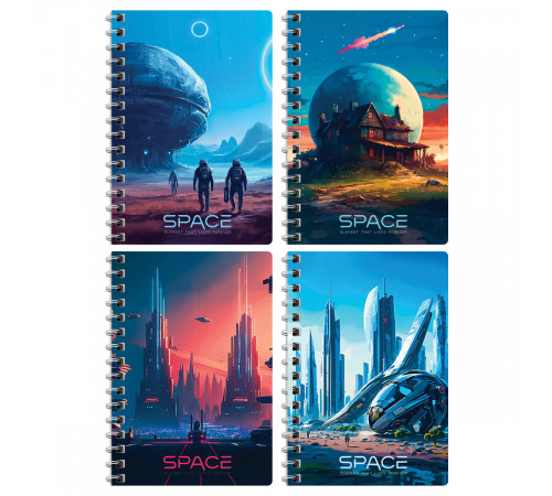 Записная книжка А6 80л. на гребне BG "Future style" Записная книжка А6 80л. на гребне BG "Future style"