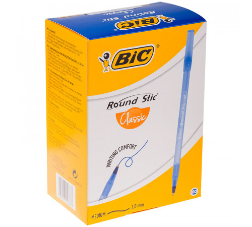 Ручка шариковая Bic "Round Stic" синяя, 1,0мм, штрих-код Ручка шариковая Bic "Round Stic" синяя, 1,0мм, штрих-код