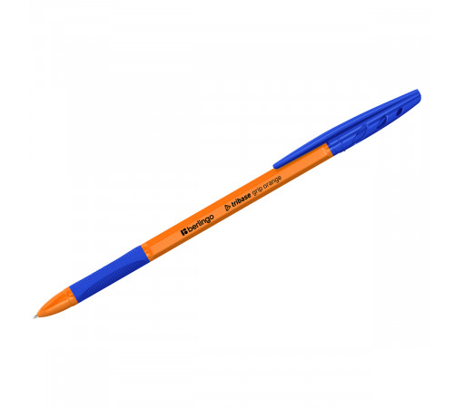 Ручка шариковая Berlingo "Tribase grip orange" синяя, 0,7мм, грип