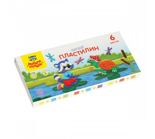 Пластилин Мульти-Пульти "Енот в сказке", 06 цветов, 72г, со стеком, картон Пластилин Мульти-Пульти "Енот в сказке", 06 цветов, 72г, со стеком, картон
