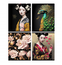 Тетрадь 48л., А5, клетка BG "Golden fantasy", матовая ламинация, тиснение фольгой