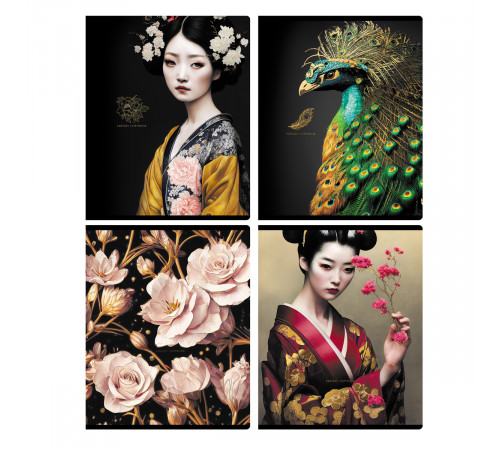 Тетрадь 48л., А5, клетка BG "Golden fantasy", матовая ламинация, тиснение фольгой