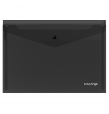 Папка-конверт на кнопке Berlingo "No Secret", А4, 200мкм, черная