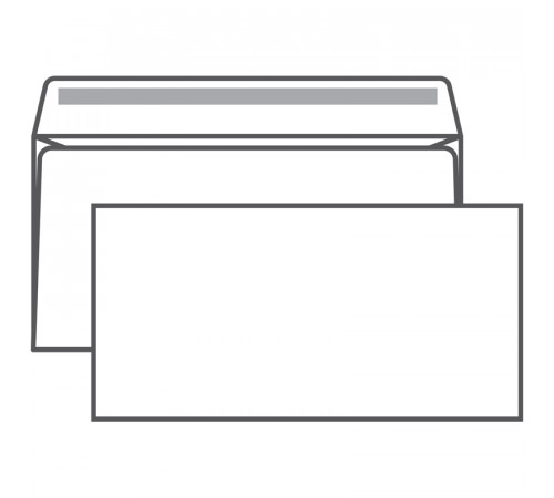 Конверт E65, Ряжская печатная фабрика, 110*220мм, б/подсказа, б/окна, кл. край