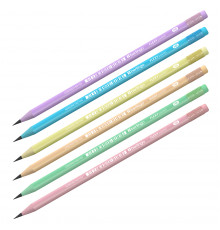 Карандаш ч/г Berlingo "Flexy Pastel" HB, с ластиком, трехгранный, заточен., пластиковый, ПВХ-бокс