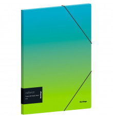 Папка на резинке Berlingo "Radiance" А4, 600мкм, голубой/зеленый градиент, с рисунком