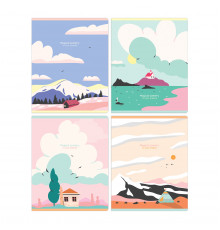 Тетрадь 48л., А5, клетка Greenwich Line "Magical scenery", матовая ламинация, выб. лак, 70г/м2