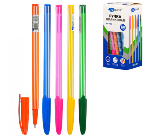 Ручка шариковая " Basir " синяя 0,7мм, толщина письма 0,35мм, чернила на масляной основе