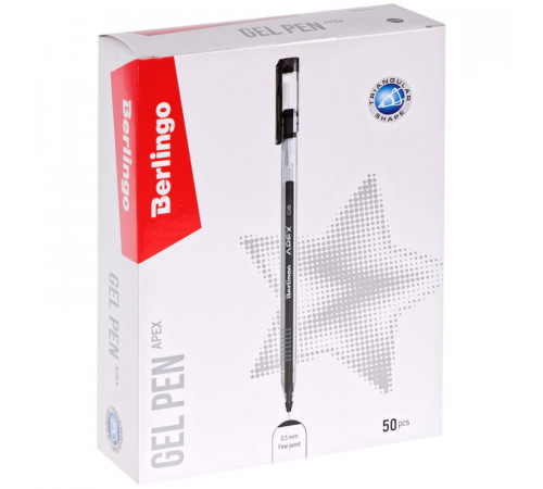 Ручка гелевая "Apex" 0,5мм, черная CGp_05151 (Berlingo)