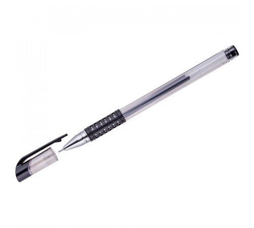 Ручка гелевая OfficeSpace черная, 0,5мм, грип, игольчатый стержень