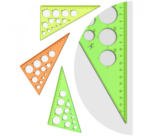 Линейка треугольник пластиковый, угол 30, 19 см, СТАММ "Neon Cristal", тонированный, прозрачный, неоновый, ассорти