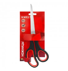 Ножницы " KWELT " 23,0см эргономичные пластиковые ручки с резиновыми вставками, блистер, европодвес