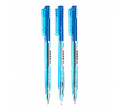 Ручка шариковая автоматическая СТАММ синяя, 0,7мм, тонированный корпус