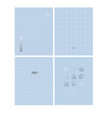 Тетрадь 80л., А5, клетка BG "Blue&silver", тиснение фольгой
