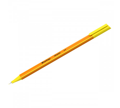 Ручка капиллярная Berlingo "Rapido" желтая, 0,4мм, трехгранная