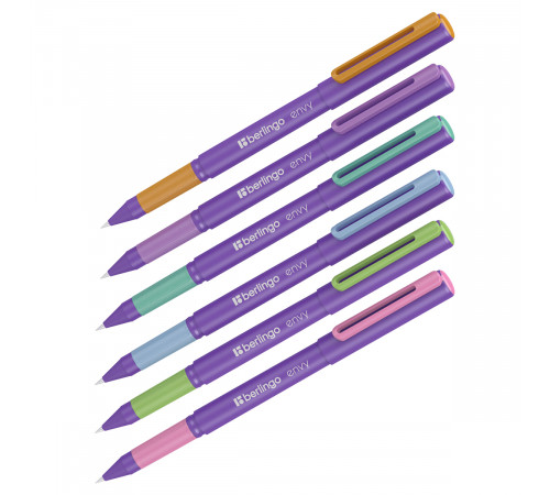 Ручка шариковая Berlingo "Envy" синяя, 0,7мм, игольчатый стержень, грип, корпус ассорти