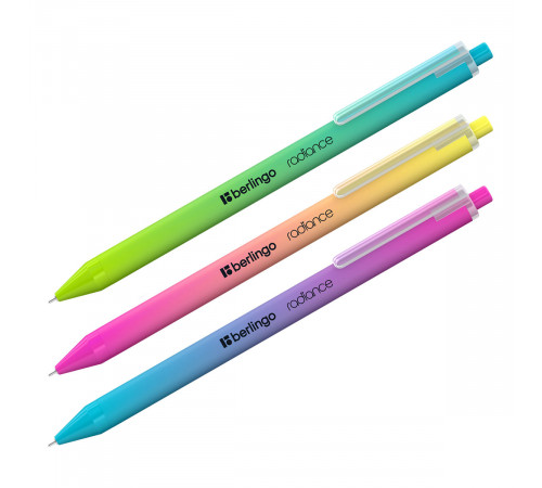 Ручка шариковая автоматическая Berlingo "Radiance" синяя, 0,7мм, корпус ассорти