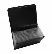 Папка 13 отделений OfficeSpace А4, 500мкм, на резинке, индексные разделители, пластик, черная