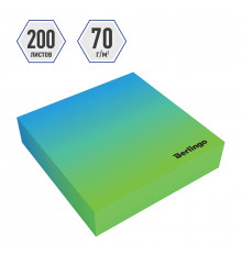 Блок для записи декоративный на склейке Berlingo "Radiance" 8,5*8,5*2см, голубой/зеленый, 200л.