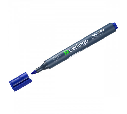 Маркер перманентный Berlingo "Multiline PE300" синий, пулевидный, 3мм