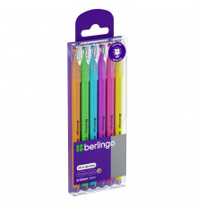 Набор гелевых ручек Berlingo "Brilliant Neon" 6шт., 06цв., 0,8мм, корпус ассорти