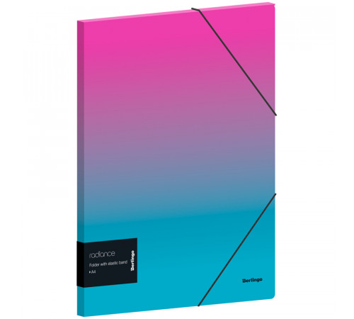 Папка на резинке Berlingo "Radiance" А4, 600мкм, розовый/голубой градиент, с рисунком