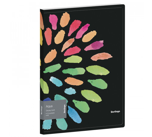 Папка с 10 вкладышами Berlingo "Aqua" А4, 17мм, 600мкм, с внутр. карманом, с рисунком
