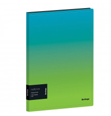 Папка с 30 вкладышами Berlingo "Radiance" А4, 17мм, 600мкм, с внутр. карманом, голубой/зеленый градиент