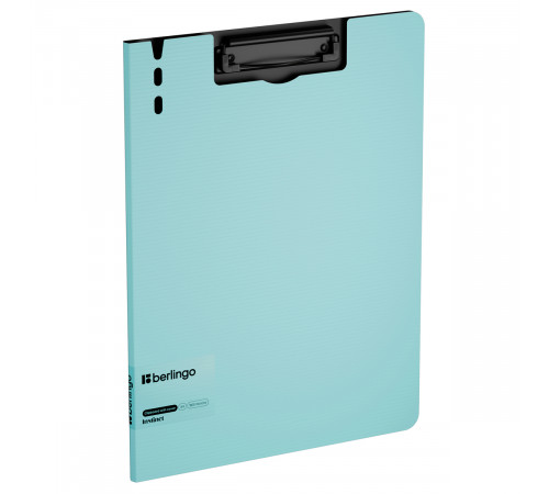 Папка-планшет с зажимом Berlingo "Instinct" А4, пластик (полифом), аквамарин/черный