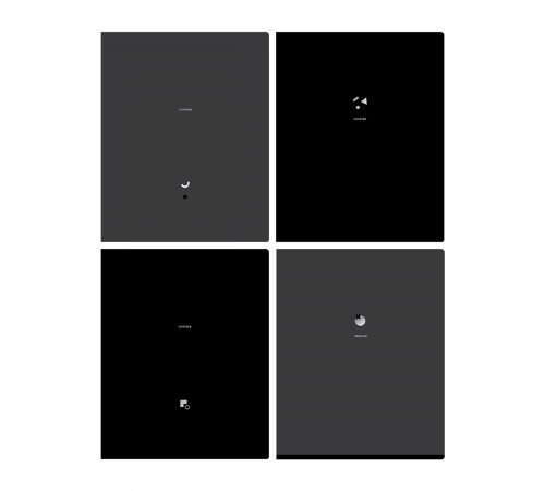 Тетрадь 48л., А5, клетка BG "Monocolor. Black. Concise", soft-touch ламинация, тиснение фольгой